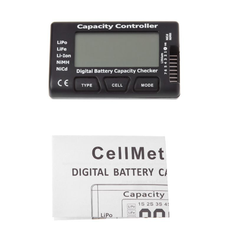 Drone Battery Alarm - RC Cellmeter 7 เครื่องตรวจสอบความจุแบตเตอรี่ดิจิตอล เครื่องทดสอบแรงดันไฟฟ้าสำหรับแบตเตอรี่ LiPo,