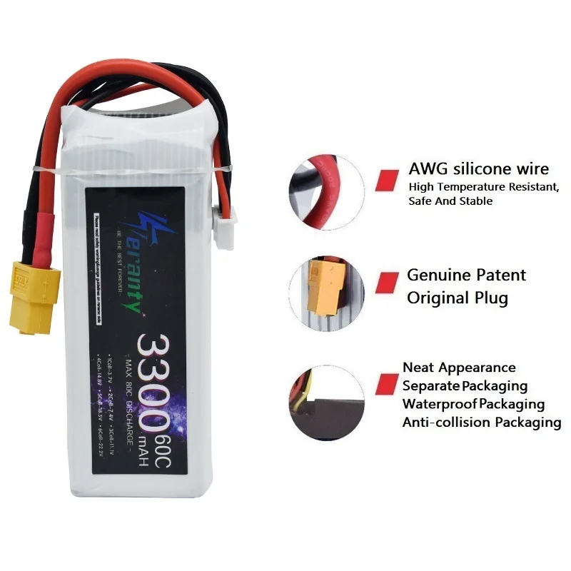แบตเตอรี่ LiPo RC 14.8V 4S ควา - Drone Battery 4S บทวิจารณ์และราคา